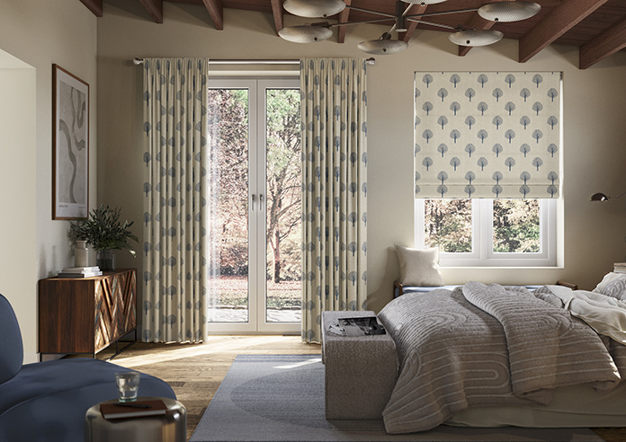 Emily Bond Yew Tree, Navy - Made to Measure Curtains - Image 3